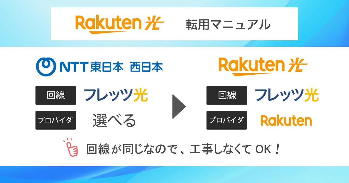 【フレッツ光から楽天ひかりへ】転用の流れや注意点を9ステップで解説!